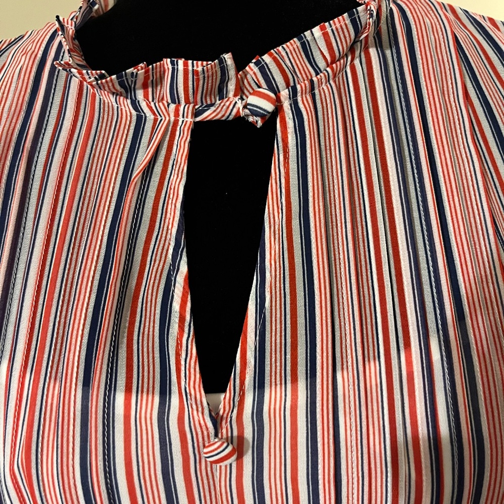 ModCloth Striped Red and Blue Women's Dress - Picture 2 of 5